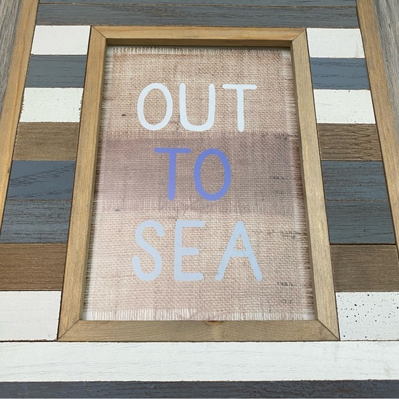 New Nautical Rustic “Out To Sea” Wood Photo Frame with stand holds 5x7 photo - Picture 3 of 7